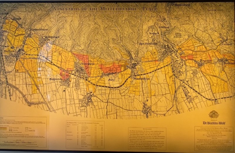 Deidesheim, dűlő térkép